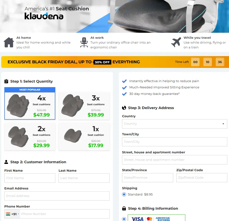 Klaudena Order Page